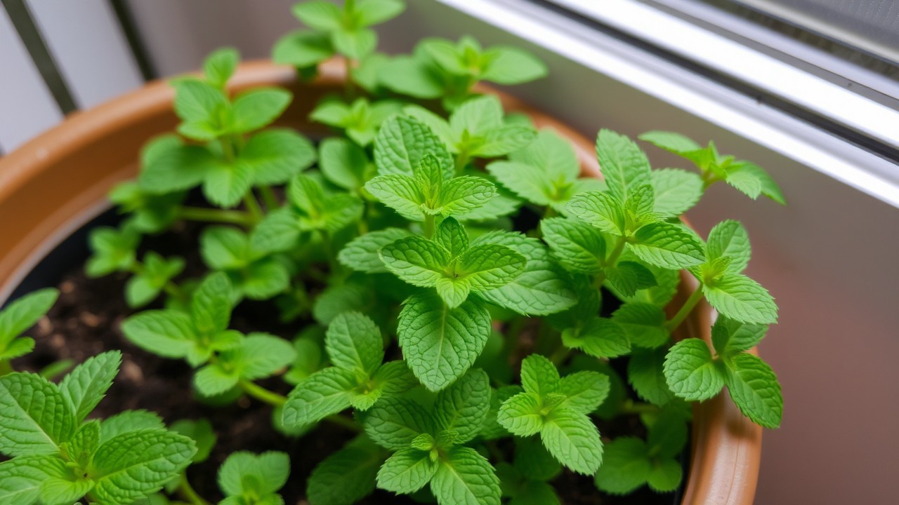 Mint growing indoor